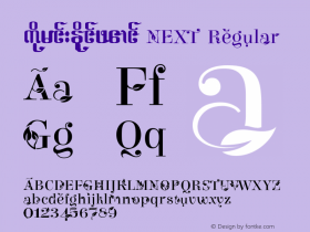 ကိုမင်းနိုင်ဖောင် NEXT Version 2.50;August 20, 2020;FontCreator 13.0.0.2630 64-bit Font Sample