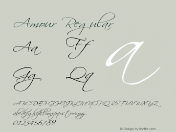 Amour Version 1.0.0 Font Sample