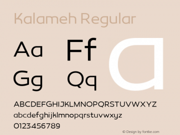 Kalameh Regular Kalameh Version 3.000 Font Sample