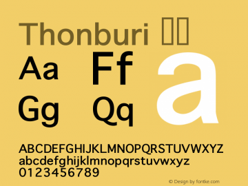 Thonburi 粗体  Font Sample