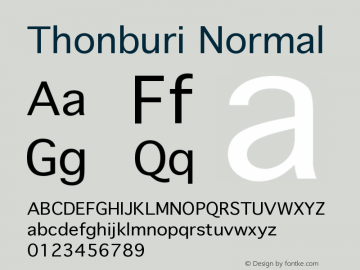 Thonburi Normal  Font Sample