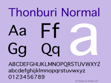 Thonburi Normal  Font Sample