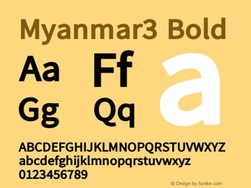 Pyidaungsu-Bold Version 2.053; ttfautohint (v1.8.2) Font Sample