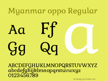 Myanmar oppo Version 3.00 October 8, 2019 Font Sample