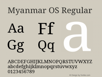 Myanmar OS Version 2.50 October 5, 2019 Font Sample