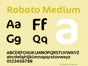 Roboto Medium Version 1.004 | FonToRoboto Renamer compilation Font Sample
