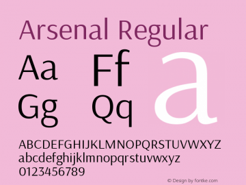 Arsenal-Regular Version 1.000图片样张