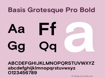 Basis Grotesque Pro Bold Version 3.001图片样张