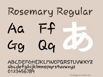 Rosemary Version 1.720 ; Build 20110712 Font Sample