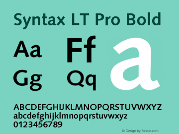 SyntaxLTPro-Bold Version 2.000 Build 1000 Font Sample