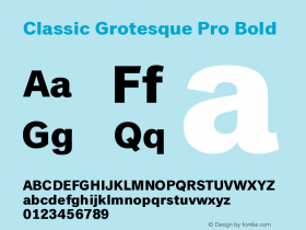 ClassicGrotesquePro-Bold Version 2.00 Font Sample