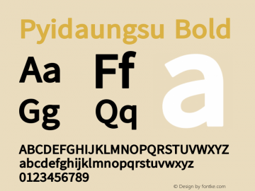 Pyidaungsu-Bold Version 2.053; ttfautohint (v1.8.2) Font Sample