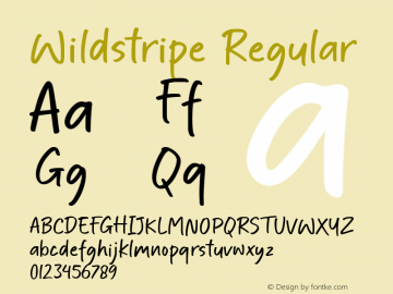Wildstripe Version 1.00;October 14, 2020;FontCreator 12.0.0.2567 64-bit Font Sample