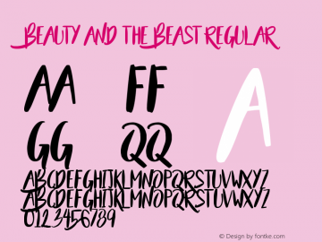 Beauty and the Beast Version 1.000 Font Sample