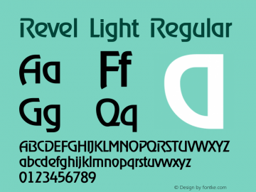 Revel Light Version 1.00;June 1, 2020;FontCreator 12.0.0.2565 32-bit图片样张