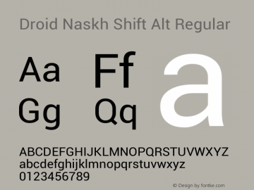 Droid Naskh Shift Alt Version 1.10 Font Sample