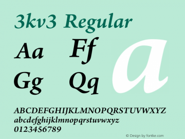 3kv3 Version 2.053;September 22, 2020;FontCreator 13.0.0.2630 64-bit Font Sample