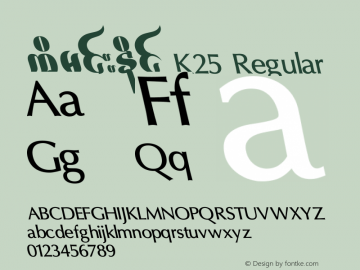 ကိုမင်းနိုင် K25 Version 3.00;January 4, 2021;FontCreator 13.0.0.2630 64-bit图片样张