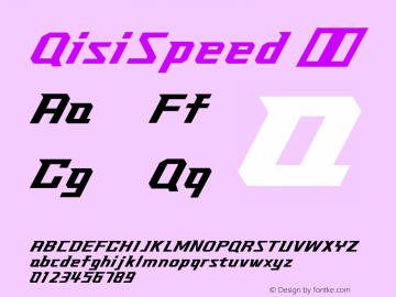 QisiSpeed 常规 Version 1.00 Font Sample