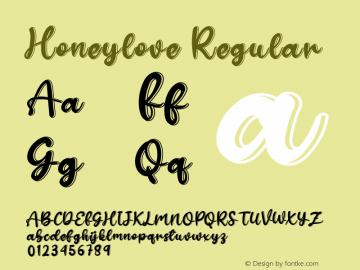 Honeylove Version 1.001;Fontself Maker 3.5.3 Font Sample