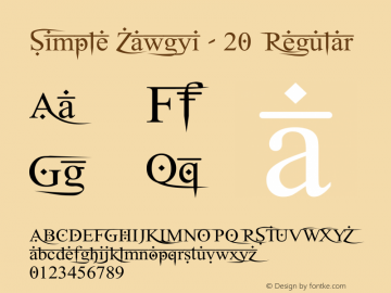 Simple Zawgyi - 20 Version 1.00;February 1, 2020;FontCreator 12.0.0.2547 64-bit Font Sample