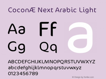 CoconNextArabic-Light Version 1.002 2011 Font Sample