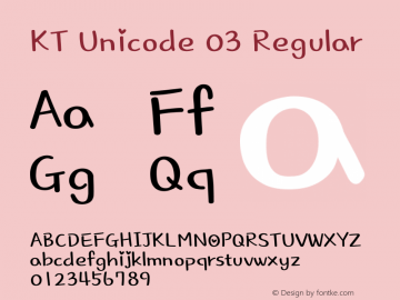 KT Unicode 03 Version 1.001 January 28, 2015图片样张