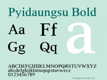 Pyidaungsu Bold Version 2.053;January 29, 2020;FontCreator 12.0.0.2547 64-bit Font Sample