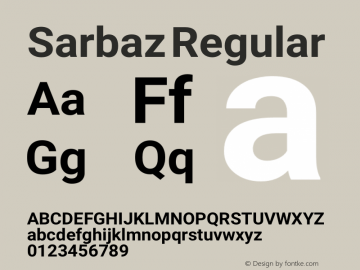 Sarbaz-Regular Version 1.00;March 31, 2019 Font Sample