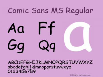 Comic Sans MS Version 00.21 Font Sample