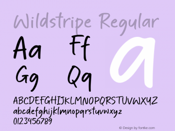 Wildstripe Version 1.00;October 14, 2020;FontCreator 12.0.0.2567 64-bit Font Sample