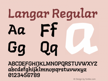 Langar Regular Version 1.001; ttfautohint (v1.8.3)图片样张