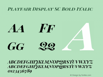 Playfair Display SC Bold Italic Version 1.200; ttfautohint (v1.6)图片样张