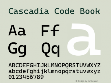 Cascadia Code PL Regular Version 2009.022 Font Sample