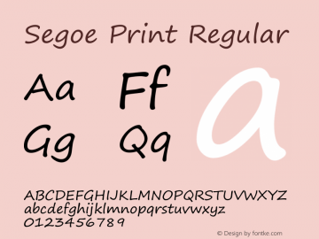 Segoe Print Version 1.00 Font Sample