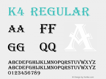 K4 Version 2.50;December 27, 2020;FontCreator 13.0.0.2630 64-bit Font Sample