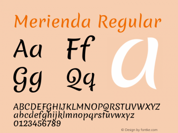 Merienda Version 1.0 Font Sample