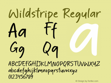 Wildstripe Version 1.00;October 14, 2020;FontCreator 12.0.0.2567 64-bit Font Sample