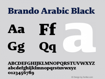 BrandoArabicBlack Version 1.0 Font Sample