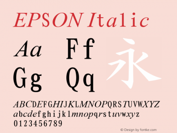 Times New Roman Italic Version 6.96 Font Sample