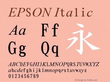Times New Roman Italic Version 6.96 Font Sample