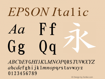 Times New Roman Italic Version 6.96 Font Sample