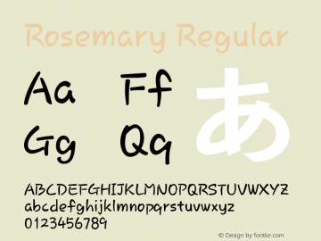 Rosemary Version 1.716; Build 20110708 Font Sample