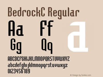 BedrockC Regular Macromedia Fontographer 4.1 18.06.97 Font Sample