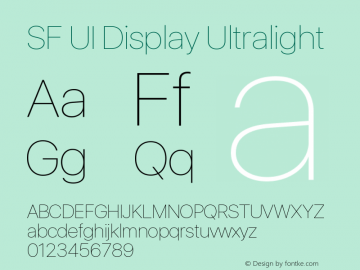 SFUIDisplay-Ultralight 11.0d33e2--BETA Font Sample
