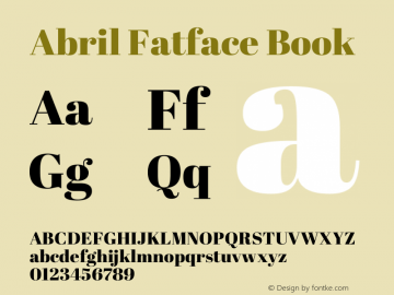Abril Fatface Version 1.001 Font Sample