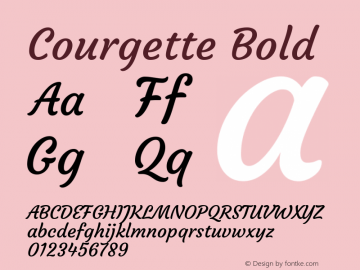 Courgette Regular Version 1.002 Font Sample