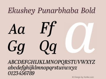 Ekushey Punarbhaba Bold Version 0.061;July 29, 2020;FontCreator 12.0.0.2565 64-bit图片样张