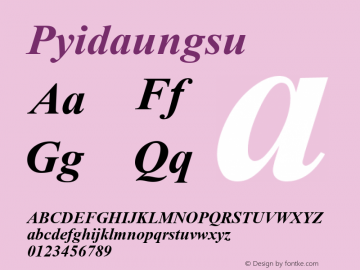 Pyidaungsu  MS core font:V2.00图片样张