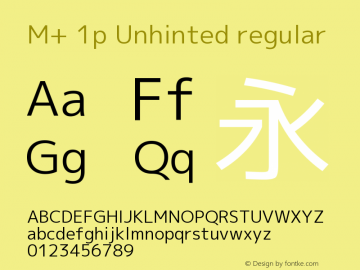 M+ 1p Unhinted regular 图片样张
